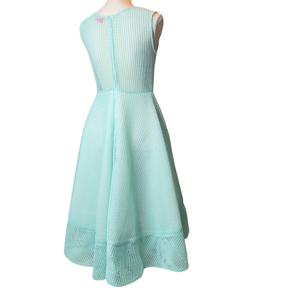 #A293 FT INC PASTEL AESTHETIC AQUA BLUE MESH OVERLAY DRESS NWOT FREE SIZE - Picture 5 of 9